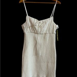 Gianni Bini White Sleeveless Dress, 14” Chest, 35” Length, Adjustable Straps